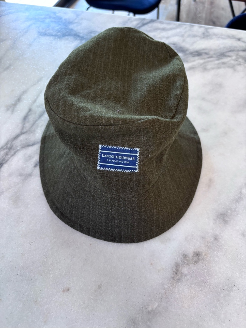 Rare Kangol Bucket Hat in Olive Green Stripes Sz M